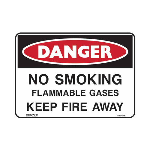 WORKWEAR, SAFETY & CORPORATE CLOTHING SPECIALISTS 600x400mm - Class 1 - Metal - Danger No Smoking Flammable Gases Keep Fire Away