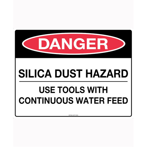 WORKWEAR, SAFETY & CORPORATE CLOTHING SPECIALISTS - 600x400mm - Metal - Danger Silica Dust Hazard Use Tools etc