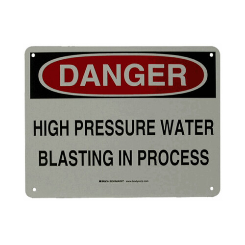 WORKWEAR, SAFETY & CORPORATE CLOTHING SPECIALISTS 600x400mm - Corflute - Danger High Pressure Water Blasting In Progress-Black / Red-600x400mm