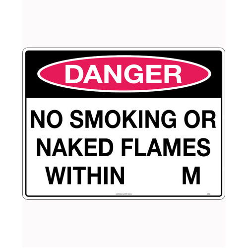 WORKWEAR, SAFETY & CORPORATE CLOTHING SPECIALISTS - 600x400mm - Corflute - Danger No Smoking Or Naked Flames Within   .. M