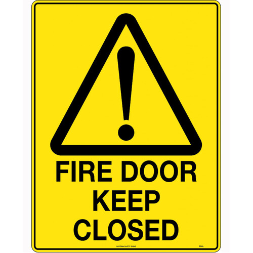 WORKWEAR, SAFETY & CORPORATE CLOTHING SPECIALISTS - 240x180mm - Self Adhesive - Blk/Ylw - Fire Door Keep Closed