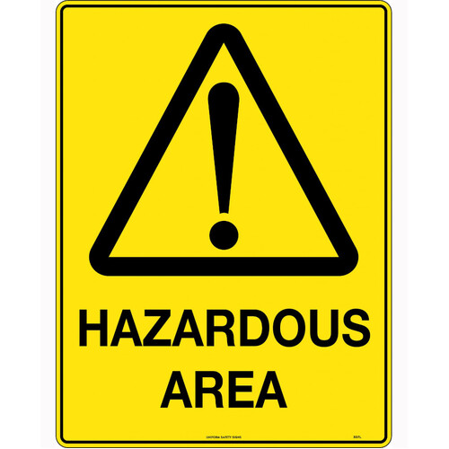 WORKWEAR, SAFETY & CORPORATE CLOTHING SPECIALISTS - 240x180mm - Self Adhesive - Blk/Ylw - Hazardous Area