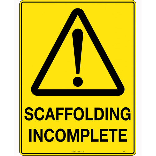 WORKWEAR, SAFETY & CORPORATE CLOTHING SPECIALISTS - 600x400mm - Corflute - Scaffolding Incomplete