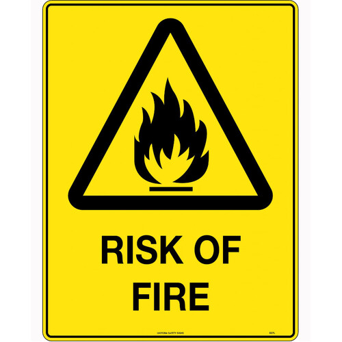 WORKWEAR, SAFETY & CORPORATE CLOTHING SPECIALISTS - 600x400mm - Metal - Caution Risk of Fire