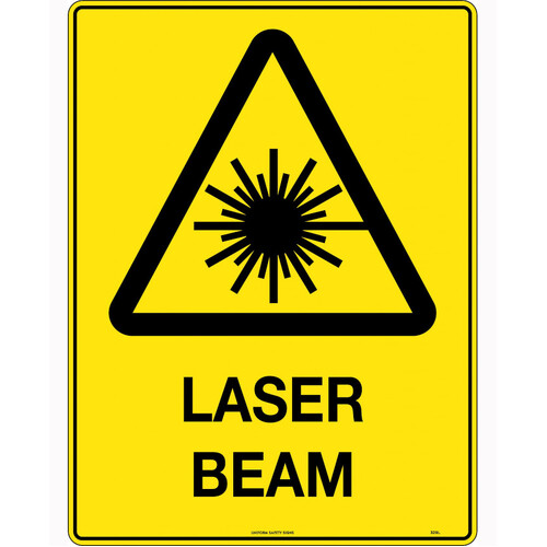 WORKWEAR, SAFETY & CORPORATE CLOTHING SPECIALISTS - 240x180mm - Self Adhesive - Blk/Ylw - Caution Laser Beam