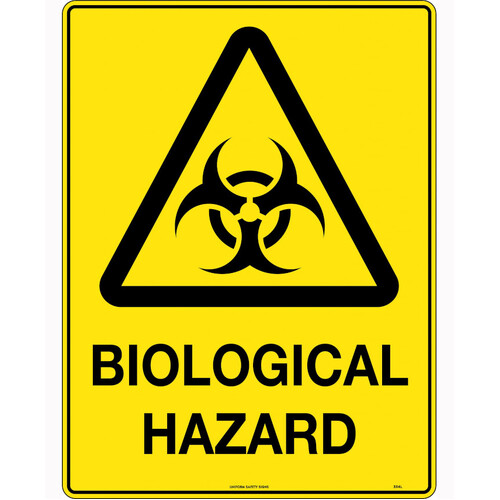 WORKWEAR, SAFETY & CORPORATE CLOTHING SPECIALISTS 240x180mm - Self Adhesive - Blk/Ylw - Caution Biological Hazard