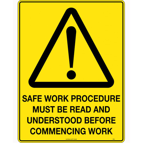 WORKWEAR, SAFETY & CORPORATE CLOTHING SPECIALISTS 600x400mm - Corflute - Safe Work Procedure Must be Read and Understood Before Commencing Work