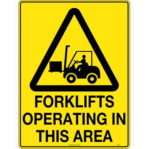 WORKWEAR, SAFETY & CORPORATE CLOTHING SPECIALISTS - 240x180mm - Self Adhesive - Forklifts Operating in This Area