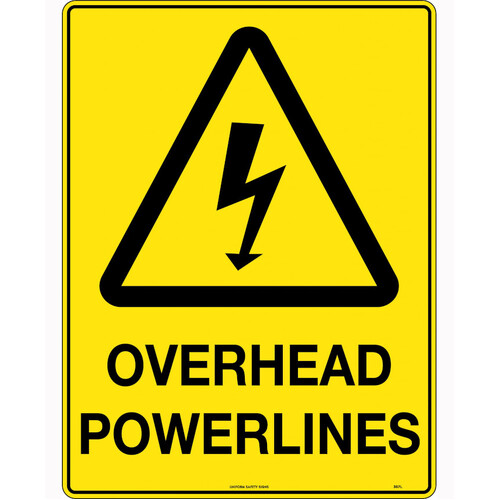 WORKWEAR, SAFETY & CORPORATE CLOTHING SPECIALISTS - 600x400mm - Metal - Caution Overhead Powerlines