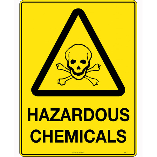 WORKWEAR, SAFETY & CORPORATE CLOTHING SPECIALISTS 600x400mm - Metal - Caution Hazardous Chemicals