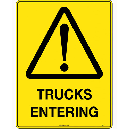 WORKWEAR, SAFETY & CORPORATE CLOTHING SPECIALISTS - 600x400mm - Metal - Trucks Entering