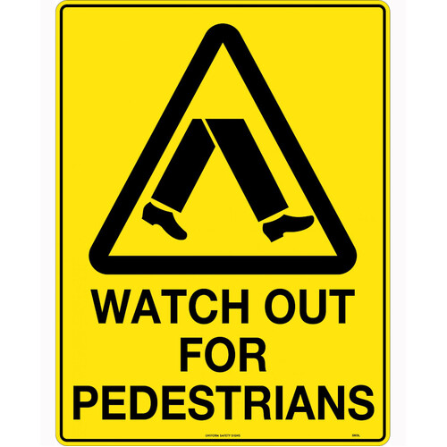 WORKWEAR, SAFETY & CORPORATE CLOTHING SPECIALISTS 600x400mm - Corflute - Caution Watch Out For Pedestrians