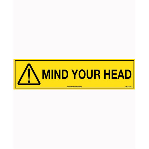 WORKWEAR, SAFETY & CORPORATE CLOTHING SPECIALISTS - 300x100mm - Self Adhesive - Mind Your Head