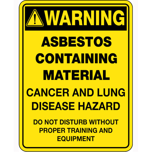 WORKWEAR, SAFETY & CORPORATE CLOTHING SPECIALISTS 600x400mm - Metal - Warning Asbestos Cancer & Lung Disease Hazard