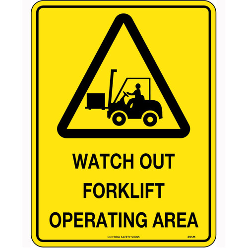 WORKWEAR, SAFETY & CORPORATE CLOTHING SPECIALISTS - 240x180mm - Self Adhesive - Watch Out Forklift Operating Area