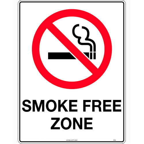 WORKWEAR, SAFETY & CORPORATE CLOTHING SPECIALISTS 450x300mm - Poly - Smoke Free Zone