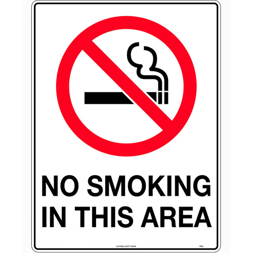 WORKWEAR, SAFETY & CORPORATE CLOTHING SPECIALISTS - 450x200mm - Self Adhesive - No Smoking In This Area