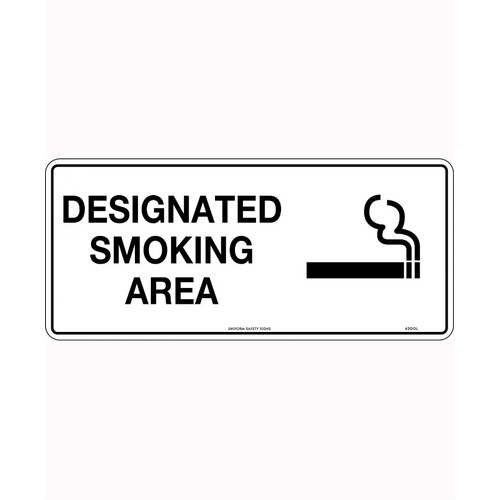 WORKWEAR, SAFETY & CORPORATE CLOTHING SPECIALISTS - 450x200mm - Metal - Designated Smoking Area