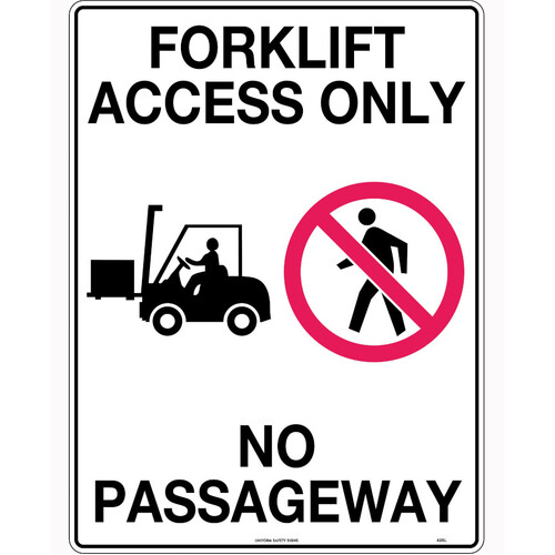 WORKWEAR, SAFETY & CORPORATE CLOTHING SPECIALISTS 600x400mm - Metal - Forklift Access Only No Passageway