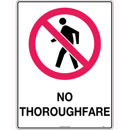 WORKWEAR, SAFETY & CORPORATE CLOTHING SPECIALISTS 600x400mm - Corflute - No Thoroughfare