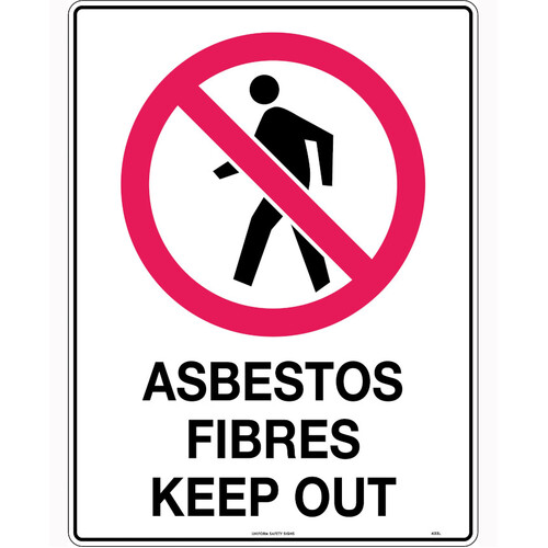 WORKWEAR, SAFETY & CORPORATE CLOTHING SPECIALISTS 600x400mm - Metal - Asbestos Fibres Keep Out