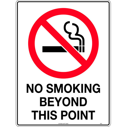 WORKWEAR, SAFETY & CORPORATE CLOTHING SPECIALISTS 600x400mm Metal - No Smoking, Beyond This Point (QLD Standard)