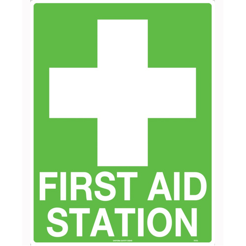 WORKWEAR, SAFETY & CORPORATE CLOTHING SPECIALISTS - 240x180mm - Self Adhesive - First Aid Station