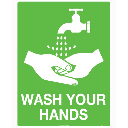 WORKWEAR, SAFETY & CORPORATE CLOTHING SPECIALISTS - 240x180mm - Self Adhesive - Wash Your Hands