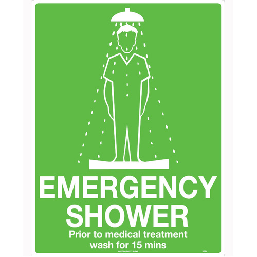 WORKWEAR, SAFETY & CORPORATE CLOTHING SPECIALISTS - 240x180mm - Self Adhesive - Emergency Shower