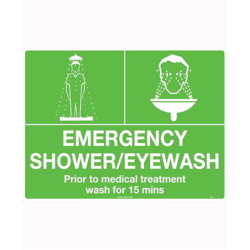 WORKWEAR, SAFETY & CORPORATE CLOTHING SPECIALISTS 240x180mm - Self Adhesive - Emergency Shower/Eyewash