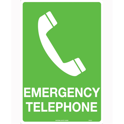 WORKWEAR, SAFETY & CORPORATE CLOTHING SPECIALISTS - 240x180mm - Self Adhesive - Emergency Telephone