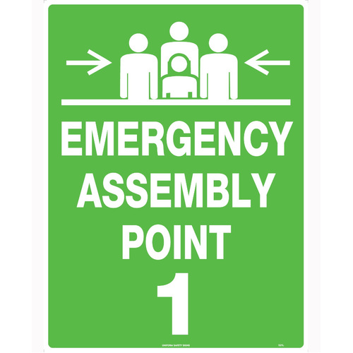 WORKWEAR, SAFETY & CORPORATE CLOTHING SPECIALISTS - 600x400mm - Metal - Emergency Assembly Point 1