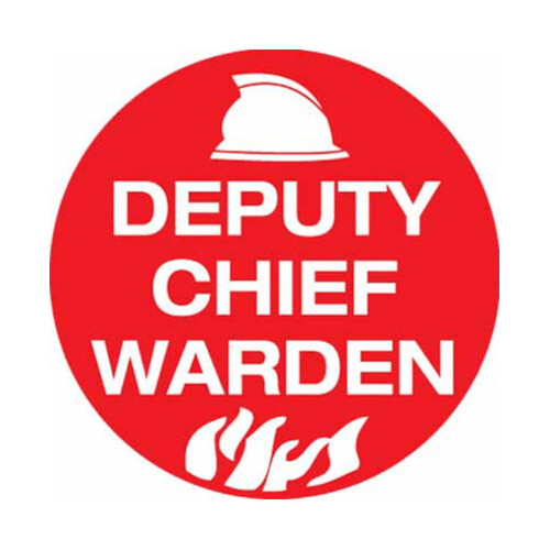 WORKWEAR, SAFETY & CORPORATE CLOTHING SPECIALISTS - 50mm Disc - Self Adhesive - Sheet of 12 - Deputy Chief Warden Pictogram