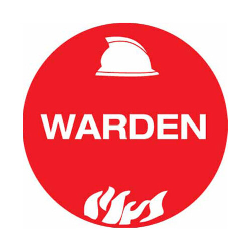 WORKWEAR, SAFETY & CORPORATE CLOTHING SPECIALISTS - 50mm Disc - Self Adhesive - Sheet of 12 - Warden Pictogram