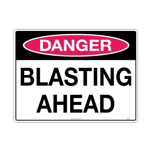 WORKWEAR, SAFETY & CORPORATE CLOTHING SPECIALISTS 600x400mm - Metal - Danger Blasting Ahead