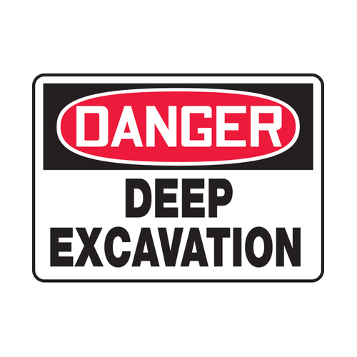 WORKWEAR, SAFETY & CORPORATE CLOTHING SPECIALISTS - 600x400mm - Metal, Class 1 Reflective - Danger Deep Excavation