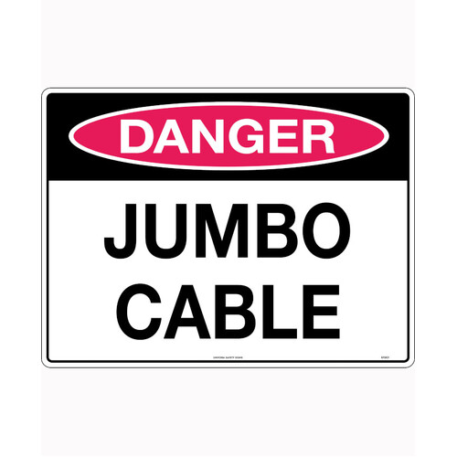 WORKWEAR, SAFETY & CORPORATE CLOTHING SPECIALISTS - 600x400mm - Metal, Class 2 Reflective - Danger Jumbo Cable