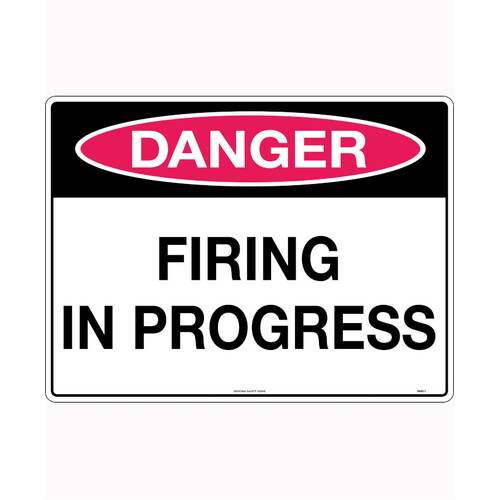 WORKWEAR, SAFETY & CORPORATE CLOTHING SPECIALISTS 600x400mm - Metal, Class 1 Reflective - Danger Firing In Progress
