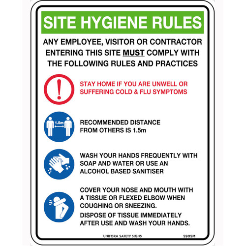 WORKWEAR, SAFETY & CORPORATE CLOTHING SPECIALISTS - 300x225mm - Poly - Site Hygiene Rules