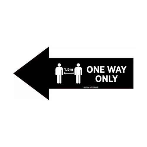 WORKWEAR, SAFETY & CORPORATE CLOTHING SPECIALISTS DISCONTINUED - 450x200mm - Anti Slip Floor Graphics - Carpet - Black Right Arrow - One Way Only
