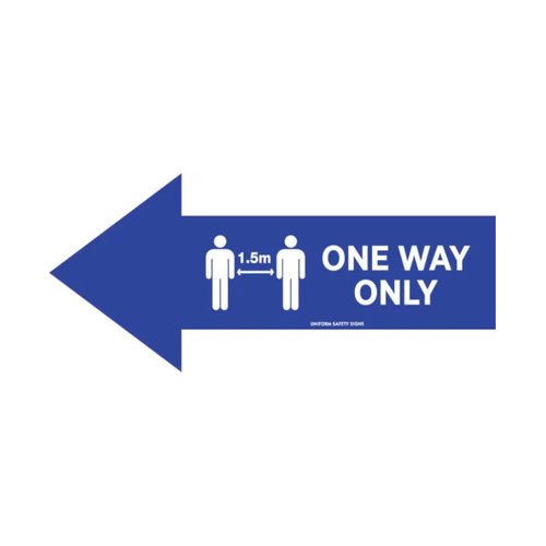 WORKWEAR, SAFETY & CORPORATE CLOTHING SPECIALISTS DISCONTINUED - 450x200mm - Anti Slip Floor Graphics - Carpet - Blue Right Arrow - One Way Only