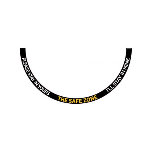 WORKWEAR, SAFETY & CORPORATE CLOTHING SPECIALISTS DISCONTINUED - 1500x2000x150mm - Anti Slip Floor Graphics - Carpet - Grey Arch - The Safe Zone, Please Stay in Yours, I'll Stay in Mine