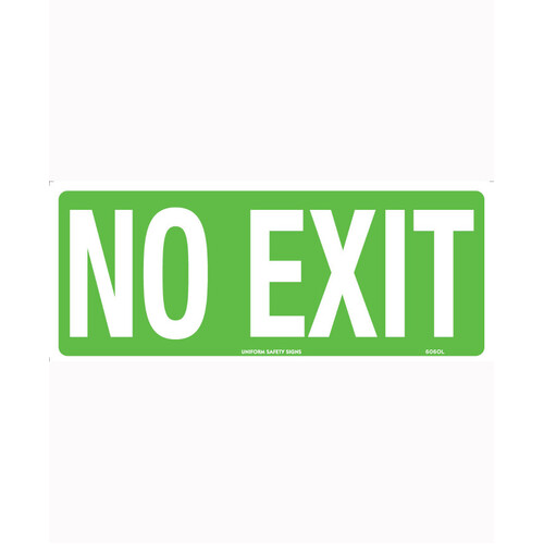 WORKWEAR, SAFETY & CORPORATE CLOTHING SPECIALISTS - 350x145mm - Self Adhesive - Luminous - No Exit