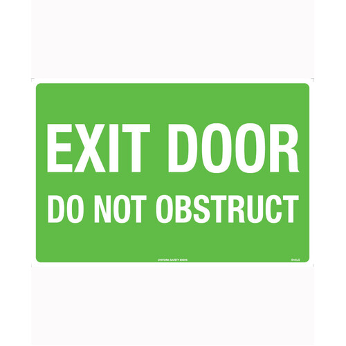 WORKWEAR, SAFETY & CORPORATE CLOTHING SPECIALISTS - 450x300mm - Metal - Exit Door Do Not Obstruct