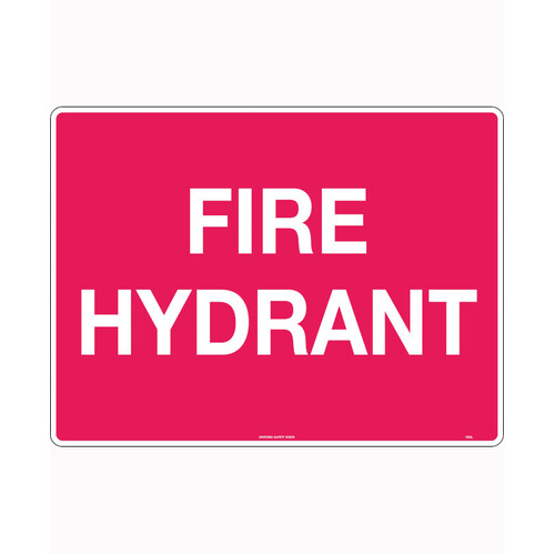 WORKWEAR, SAFETY & CORPORATE CLOTHING SPECIALISTS - 240x180mm - Self Adhesive - Red/Wht - Fire Hydrant