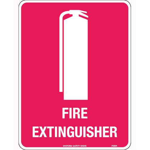 WORKWEAR, SAFETY & CORPORATE CLOTHING SPECIALISTS 90x55mm - Self Adhesive - Sheet of 10 - Fire Extinguisher (with pictogram)
