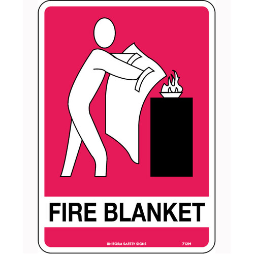 WORKWEAR, SAFETY & CORPORATE CLOTHING SPECIALISTS - 215x150mm - Self Adhesive - Fire Blanket (with pictogram)