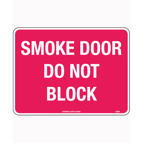 WORKWEAR, SAFETY & CORPORATE CLOTHING SPECIALISTS - 300x225mm - Self Adhesive - Smoke Door Do Not Block