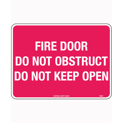 WORKWEAR, SAFETY & CORPORATE CLOTHING SPECIALISTS 240x180mm - Self Adhesive - Fire Door Do Not Obstruct Do Not Keep Open