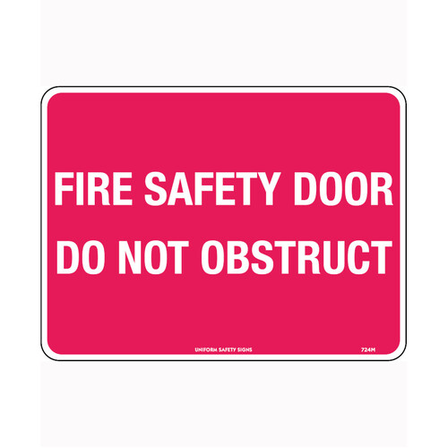 WORKWEAR, SAFETY & CORPORATE CLOTHING SPECIALISTS - 240x180mm - Self Adhesive - Fire Safety Door Do Not Obstruct